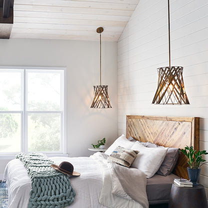 1 Light Pendant, Patinaed Brass