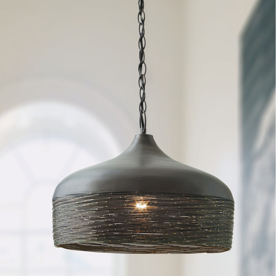 1 Light Pendant, Grey Iron