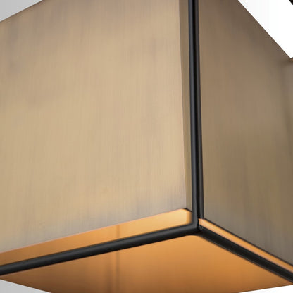 1 Light Pendant, Aged Brass and Black