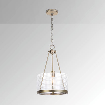 1 Light Pendant, Aged Brass