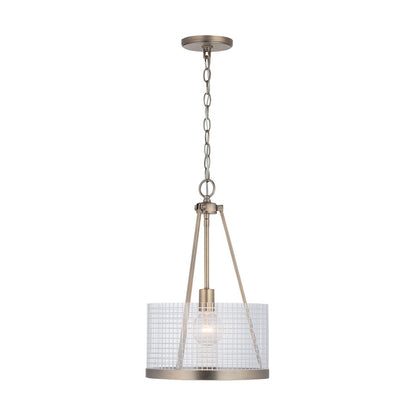 1 Light Pendant, Aged Brass