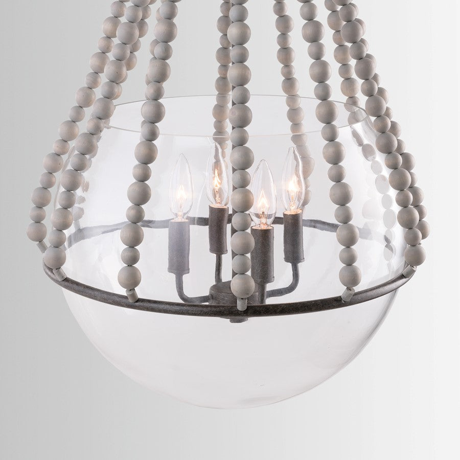 4 Light Pendant, Mineral Brown