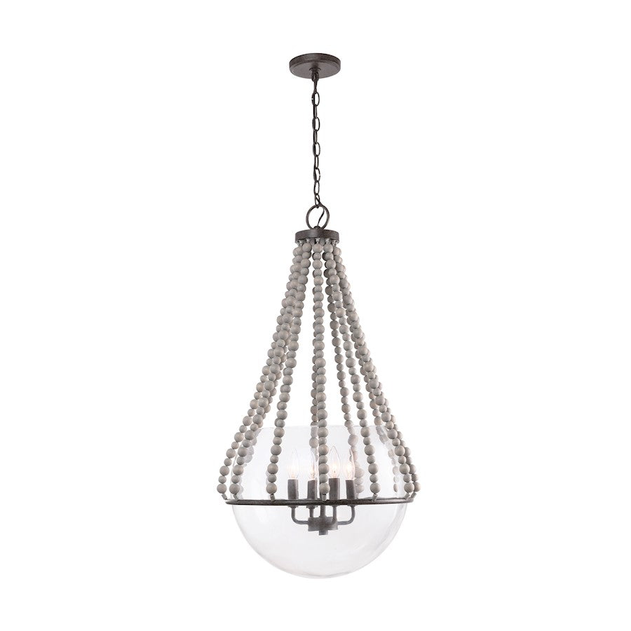 4 Light Pendant, Mineral Brown