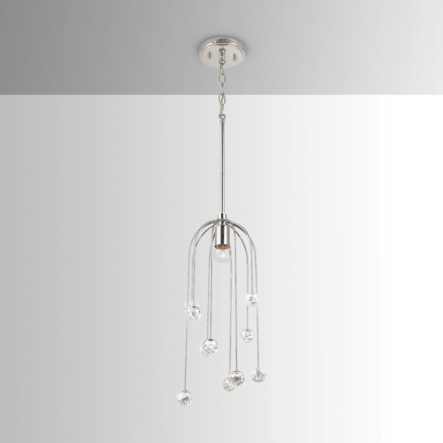 1 Light Pendant, Polished Nickel