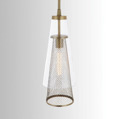 1 Light Pendant, Aged Brass