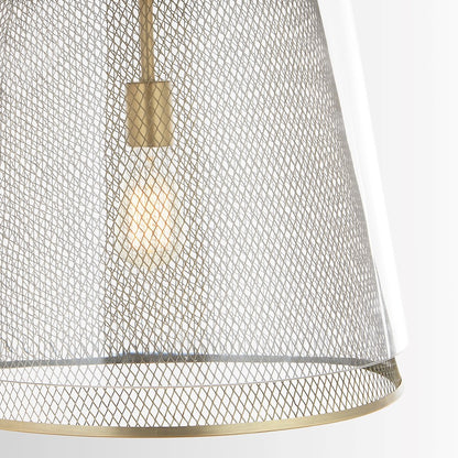1 Light Pendant, Aged Brass