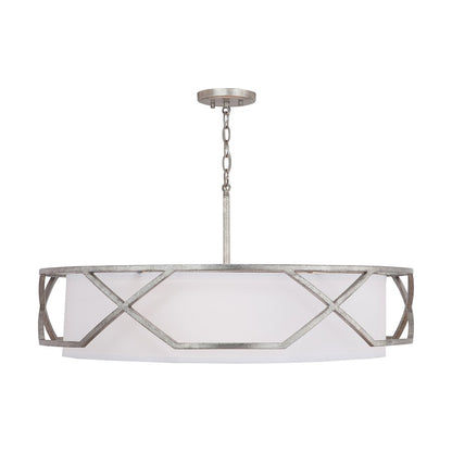 4 Light Pendant, Antique Silver