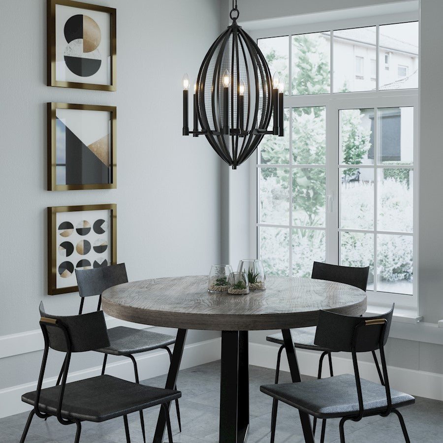 6 Light Pendant, Midnight Grey
