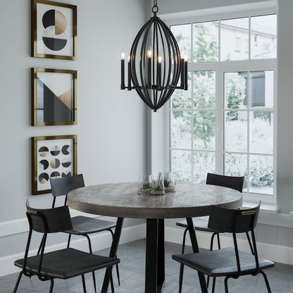 6 Light Pendant, Midnight Grey