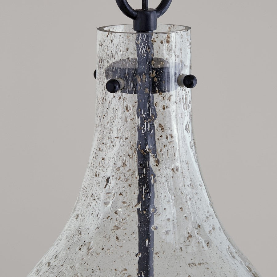 1 Light Pendant, Stone Seeded Glass