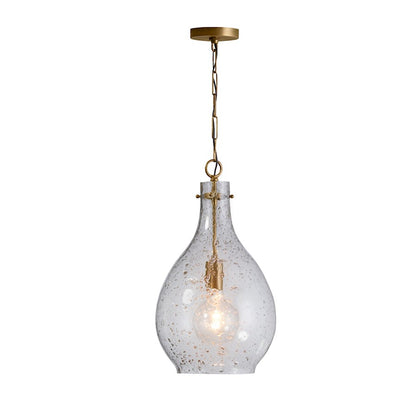 1 Light Seeded Glass Pendant