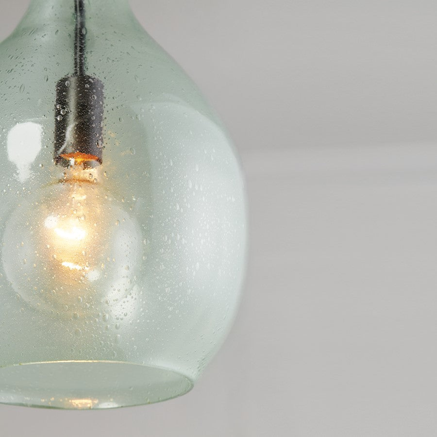 1 Light Seeded Glass Pendant