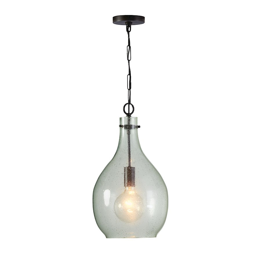 1 Light Seeded Glass Pendant