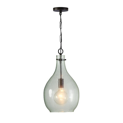 1 Light Seeded Glass Pendant