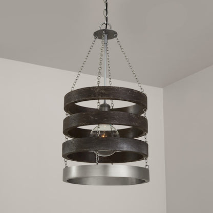 1 Light Pendant, Carbon Grey/Nickel