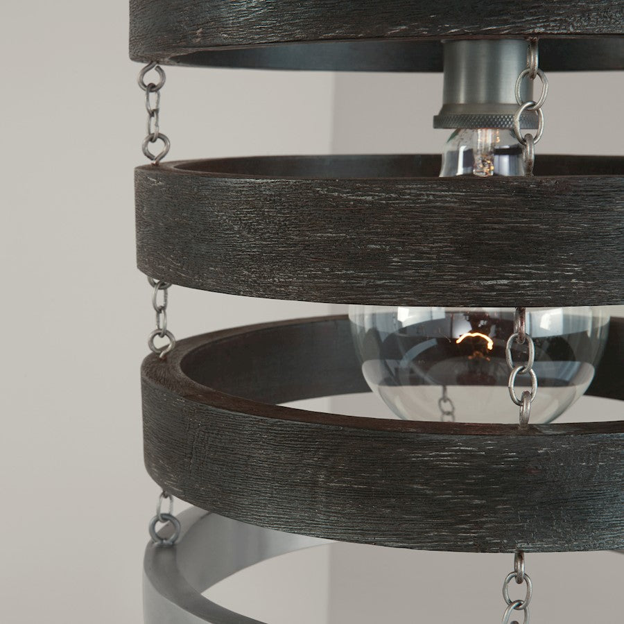 1 Light Pendant, Carbon Grey/Nickel