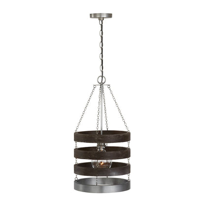 1 Light Pendant, Carbon Grey/Nickel