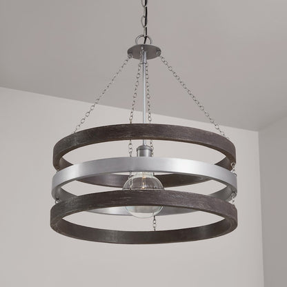 1 Light Pendant, Carbon Grey/Nickel