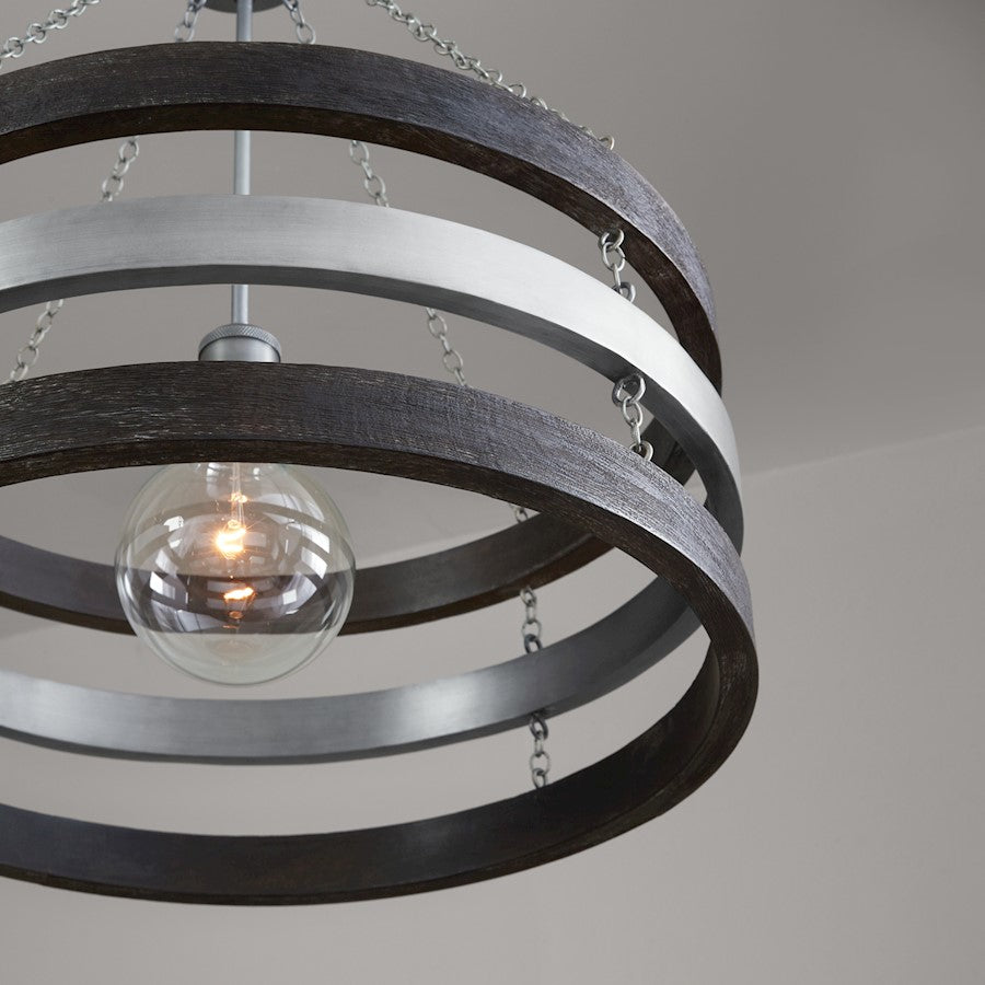 1 Light Pendant, Carbon Grey/Nickel