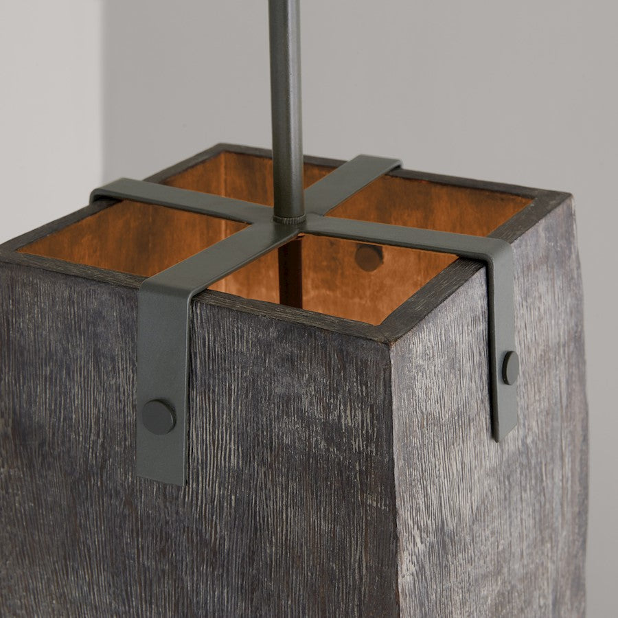 1 Light Pendant, Carbon Grey Iron Silk