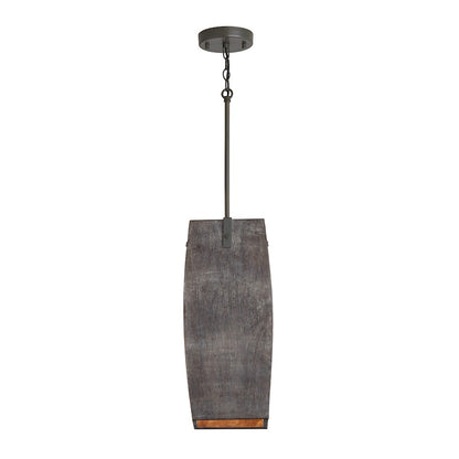 1 Light Pendant, Carbon Grey Iron Silk