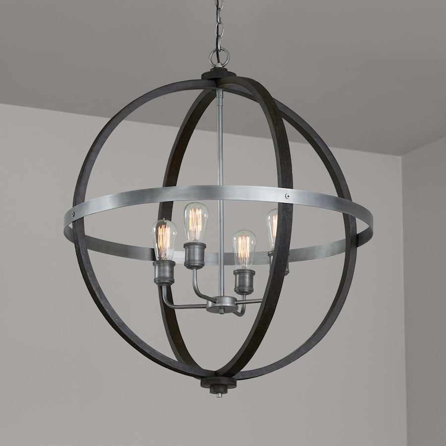 4 Light Pendant, Carbon Grey