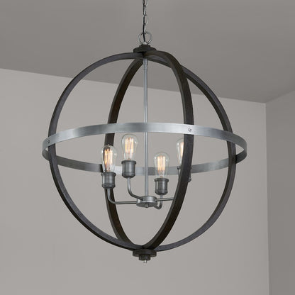 4 Light Pendant, Carbon Grey