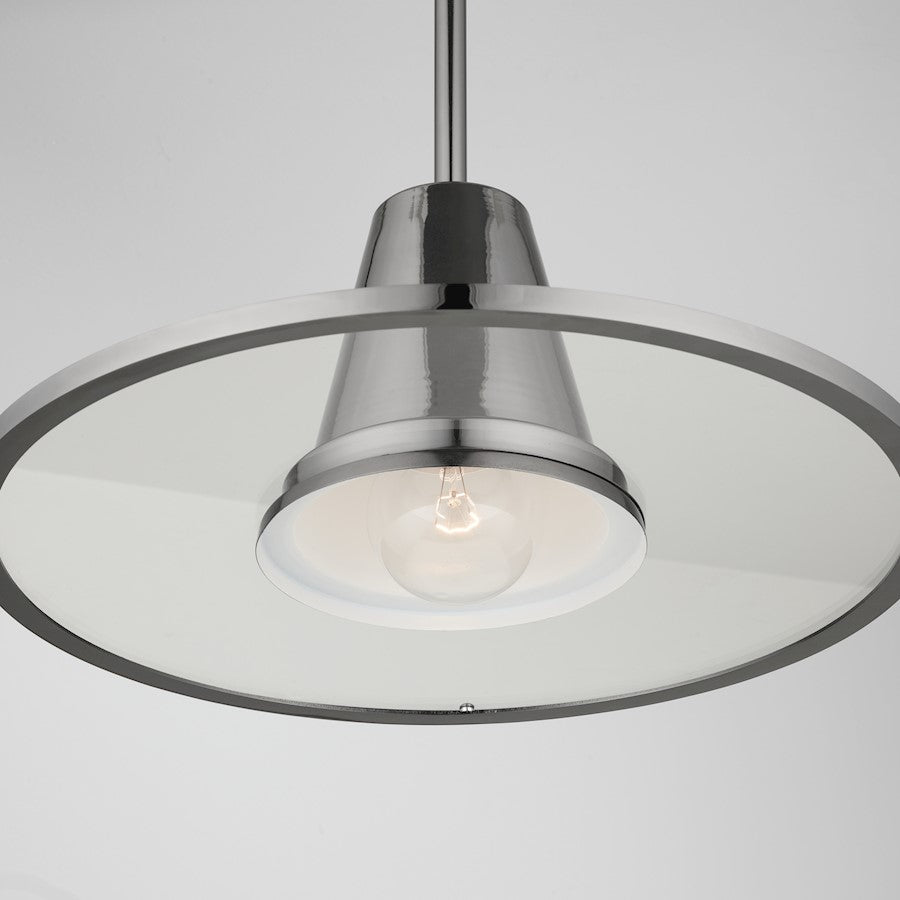 1 Light Pendant, Black Chrome
