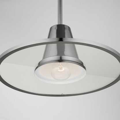 1 Light Pendant, Black Chrome