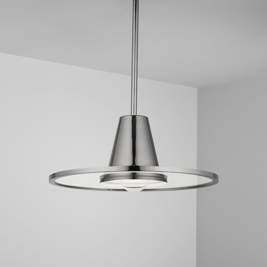 1 Light Pendant, Black Chrome