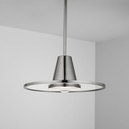 1 Light Pendant, Black Chrome