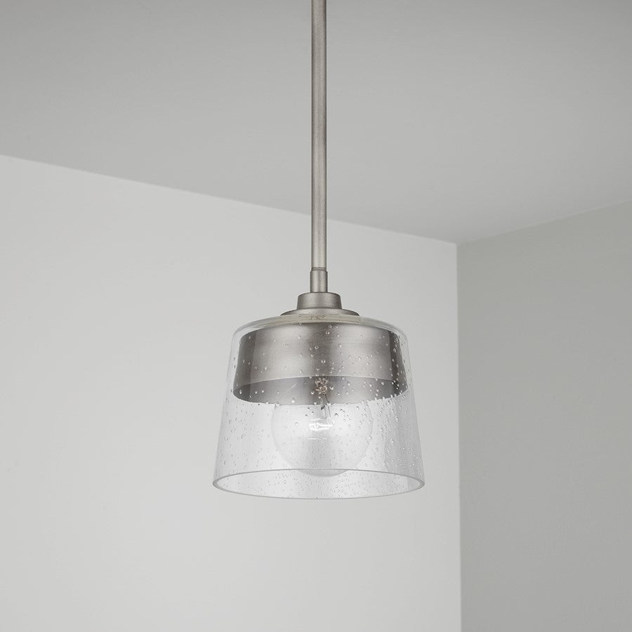 1 Light Pendant, Washed Grey/Clear