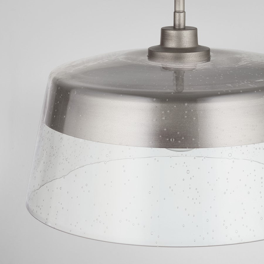 1 Light Pendant, Washed Grey/Clear