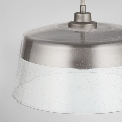 1 Light Pendant, Washed Grey/Clear