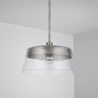 1 Light Pendant, Washed Grey/Clear