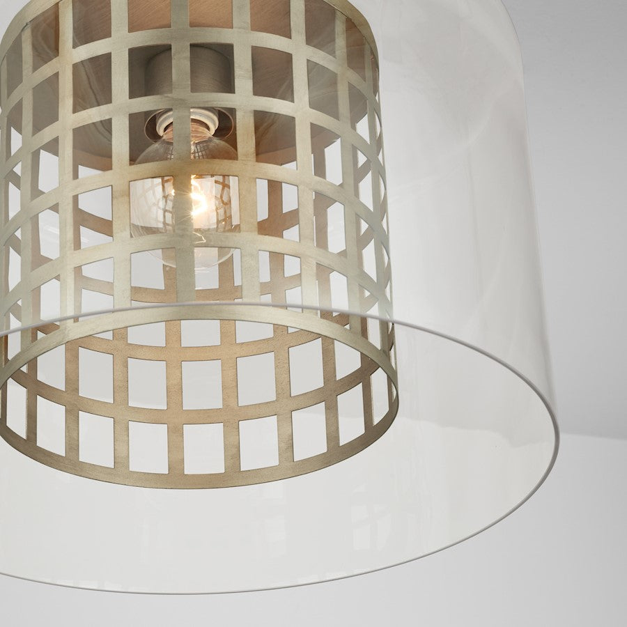 1 Light Pendant, Aged Brass Painted