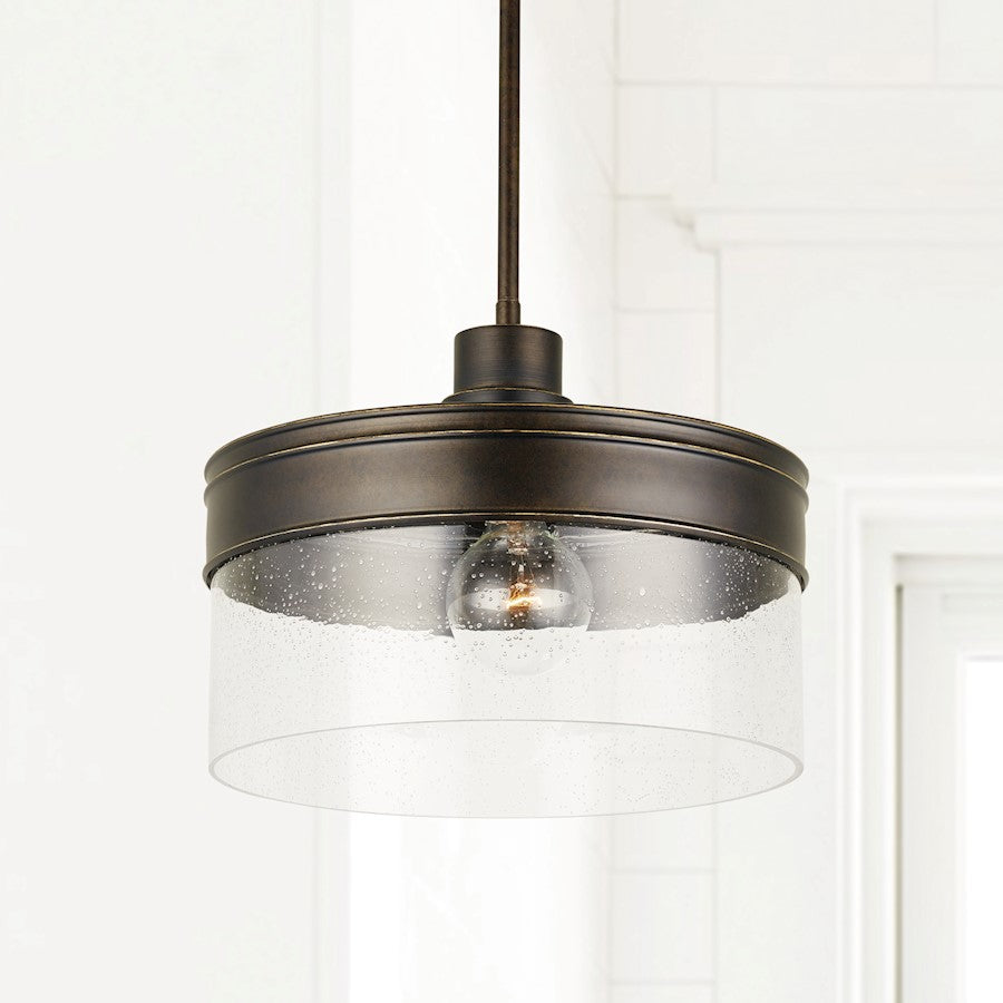 1 Light Pendant, Buffed Bronze