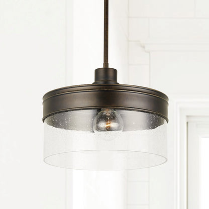 1 Light Pendant, Buffed Bronze