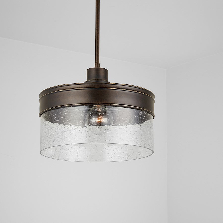 1 Light Pendant, Buffed Bronze