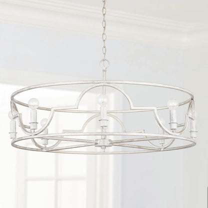 8 Light Pendant, Winter White