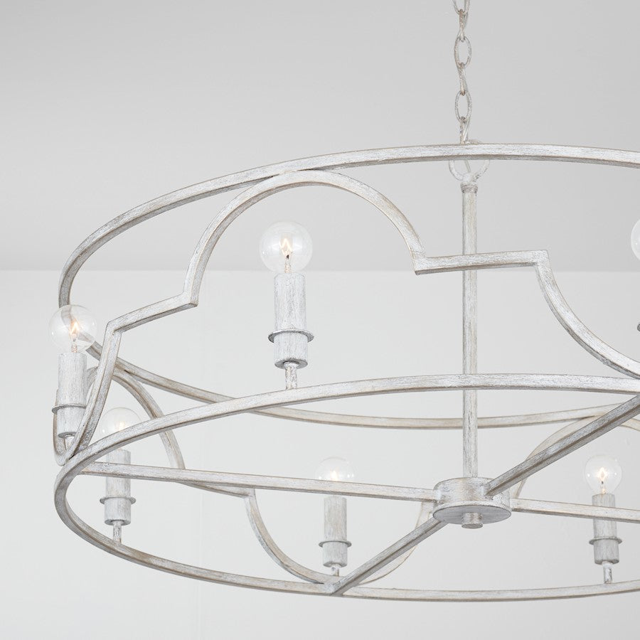 8 Light Pendant, Winter White