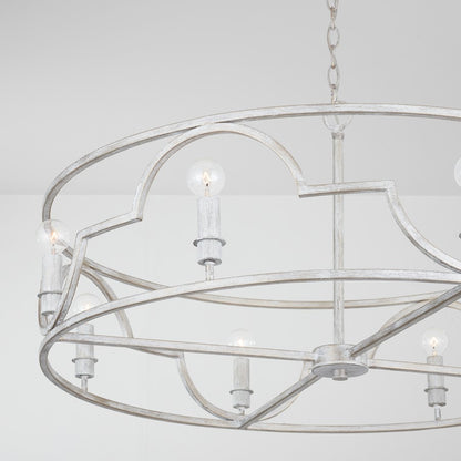 8 Light Pendant, Winter White