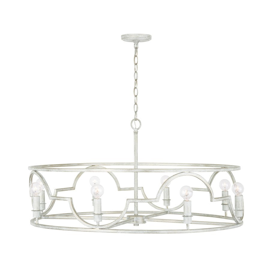 8 Light Pendant, Winter White
