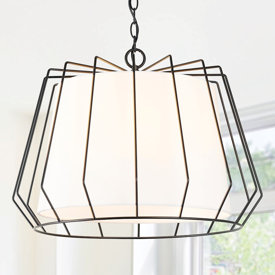 4 Light Pendant, Matte Black