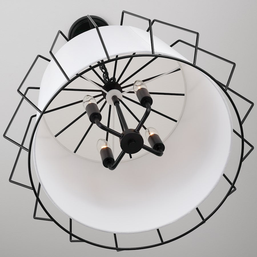 4 Light Pendant, Matte Black
