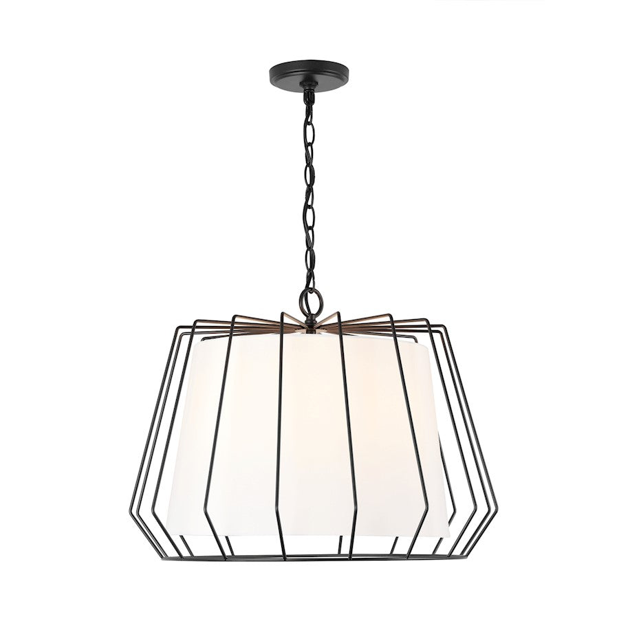 4 Light Pendant, Matte Black