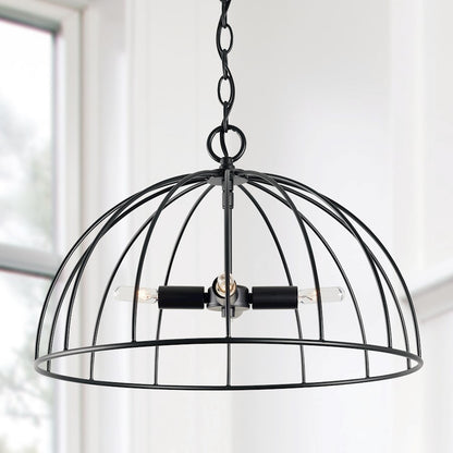 4 Light Pendant, Matte Black