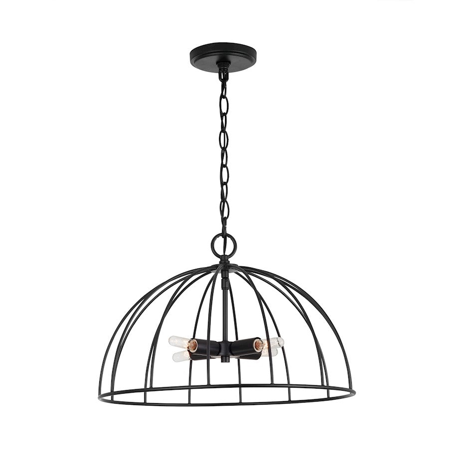 4 Light Pendant, Matte Black