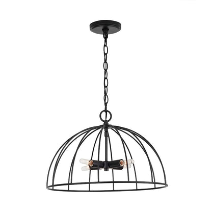 4 Light Pendant, Matte Black