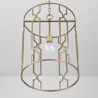 1 Light Pendant, Aged Brass